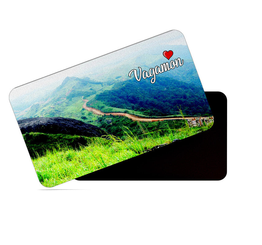dhcrafts Rectangular Rubber Fridge Magnet / Magnetic Card Multicolor Kerala Vagamon Design Pack of 1 (8.6cm x 5.4cm)